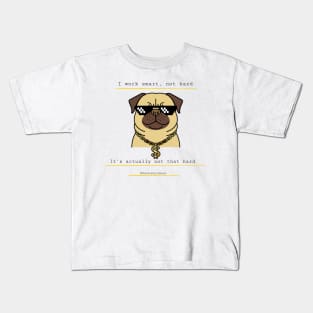 I Work Smart, Not Hard Funny Bulldog in Sunglasses Kids T-Shirt